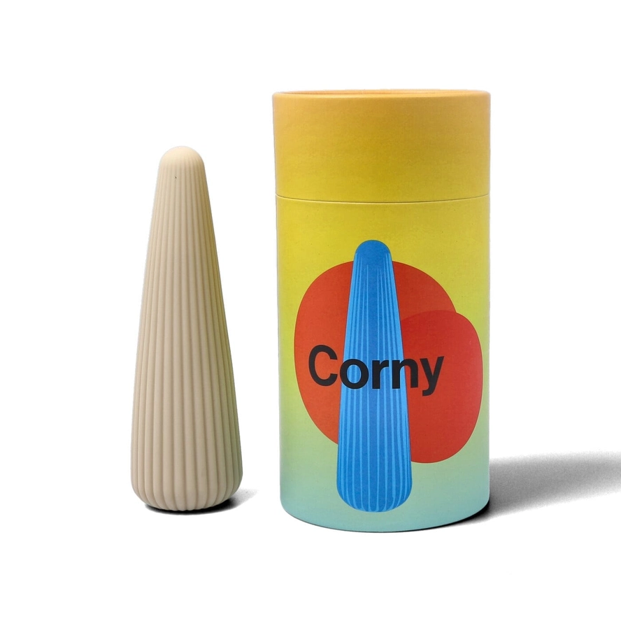 de verpakking en de Corny staat ernaast